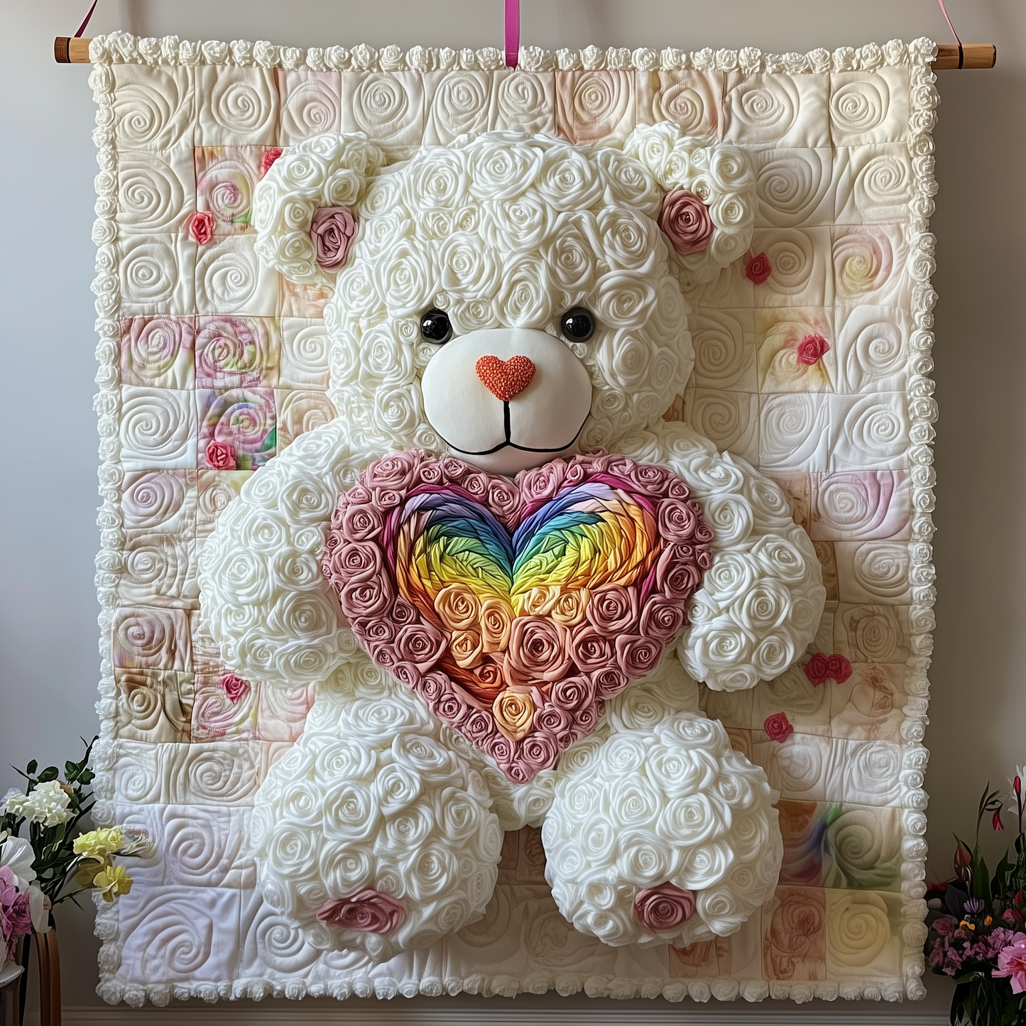 Rainbow Love Bear Quilted Blanket GFTOAB2038