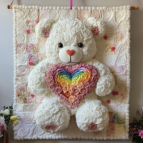 Rainbow Love Bear Quilted Blanket GFTOAB2038
