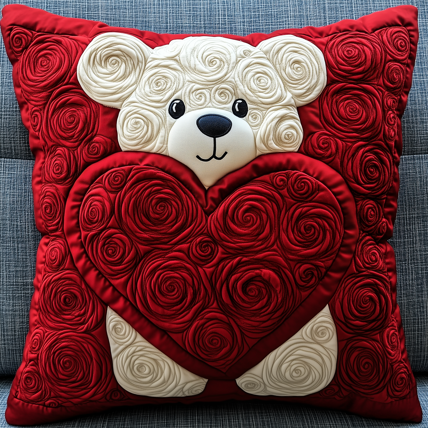 Love Bear Roses Quilted Pillow Case GFTOAB2069