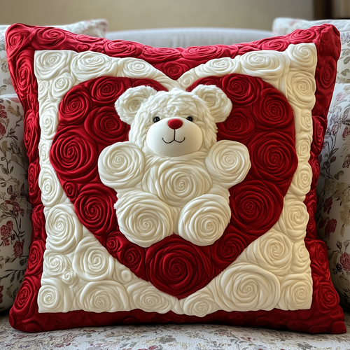 Love Bear Roses Quilted Pillow Case GFTOAB2070