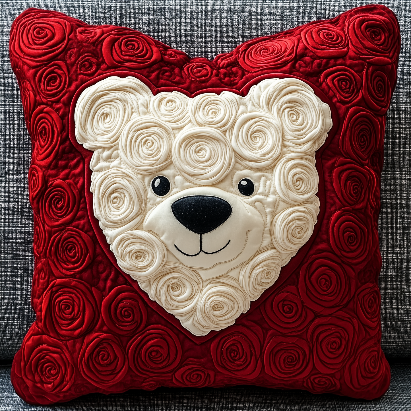Love Bear Roses Quilted Pillow Case GFTOAB2071