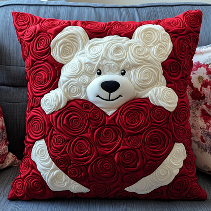 Love Bear Roses Quilted Pillow Case GFTOAB2072