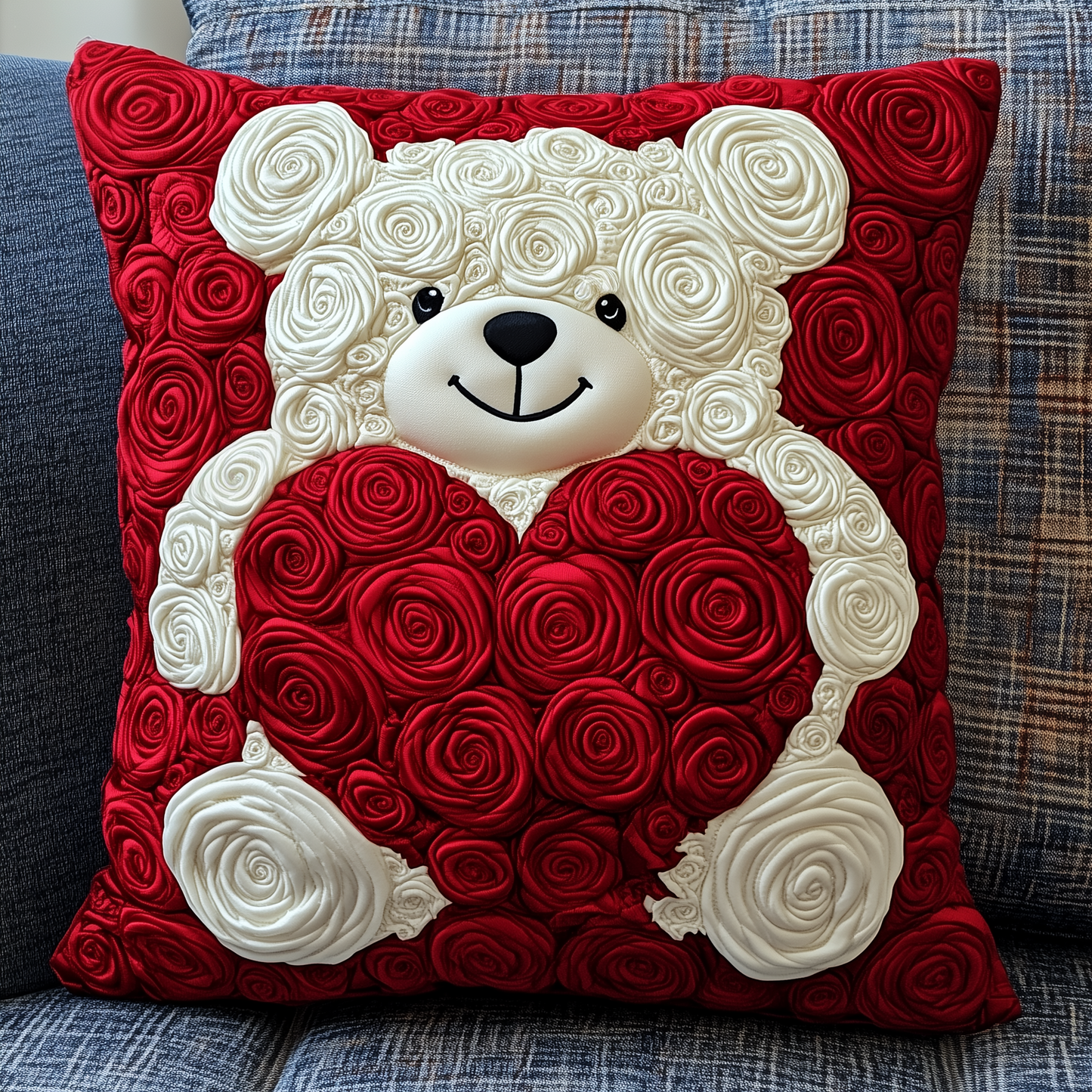 Love Bear Roses Quilted Pillow Case GFTOAB2073