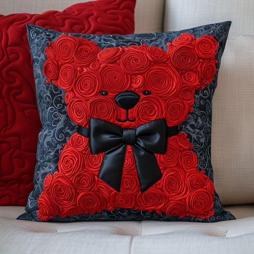 Love Bear Roses Quilted Pillow Case GFTOAB2074