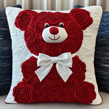 Love Bear Roses Quilted Pillow Case GFTOAB2075