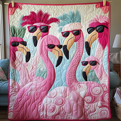 Fashionable Flamingo Ladies Quilted Blanket GFTOAB2076