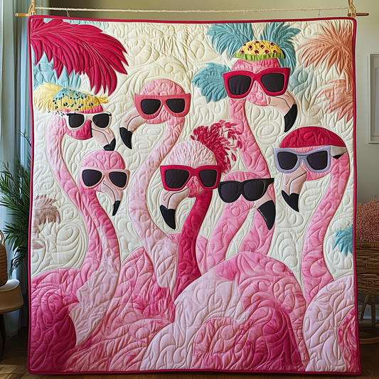 Fashionable Flamingo Ladies Quilted Blanket GFTOAB2079