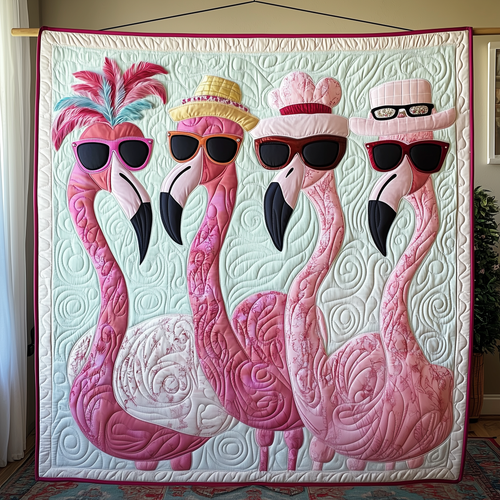 Fashionable Flamingo Ladies Quilted Blanket GFTOAB2080