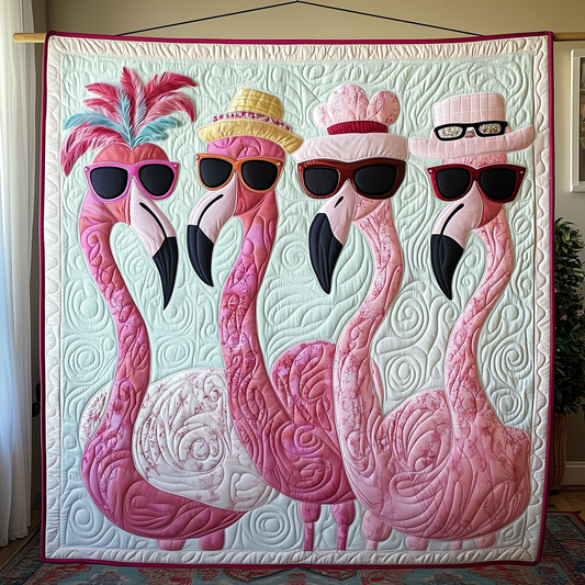 Fashionable Flamingo Ladies Quilted Blanket GFTOAB2080