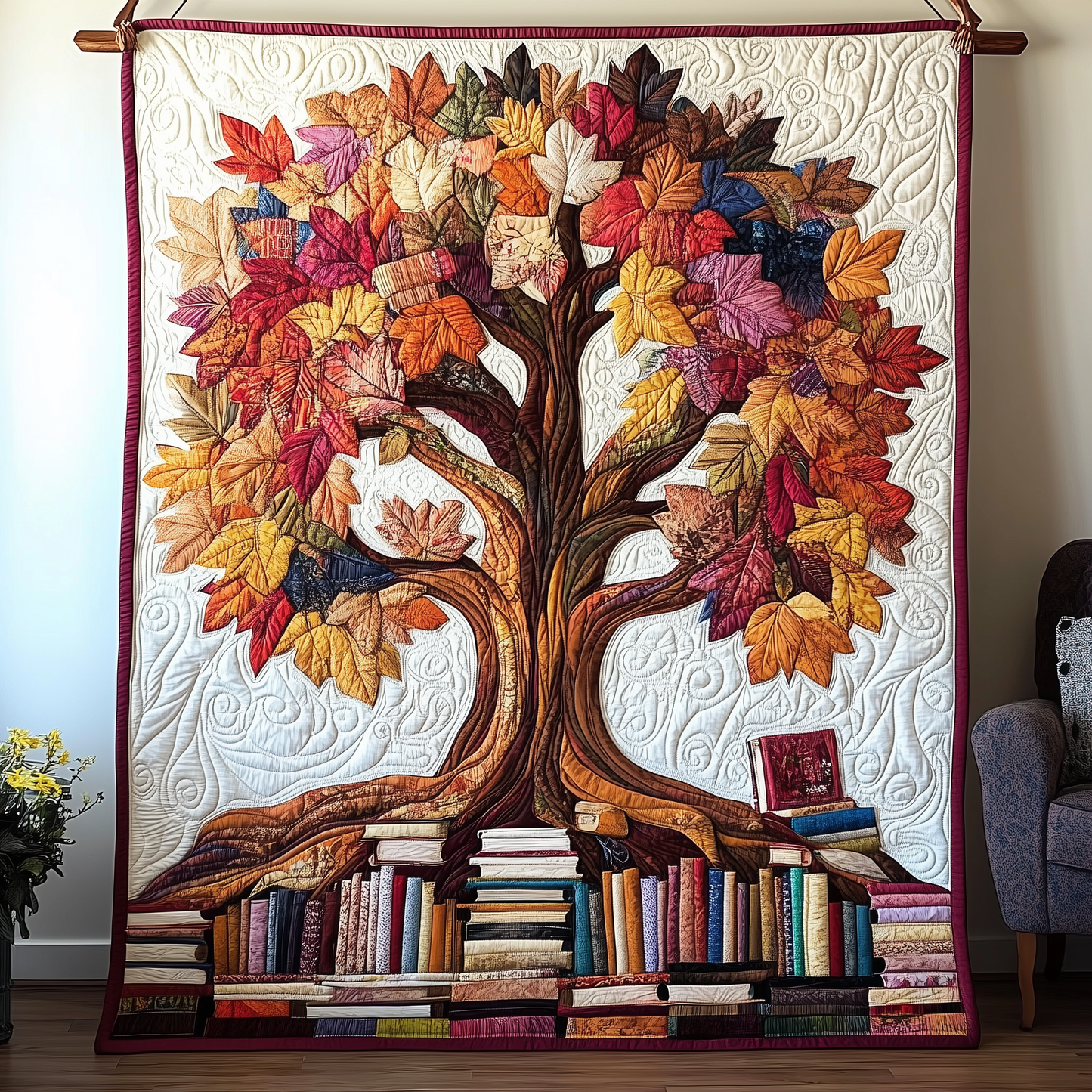 Tree of Books Quilted Blanket GFTOAB2103