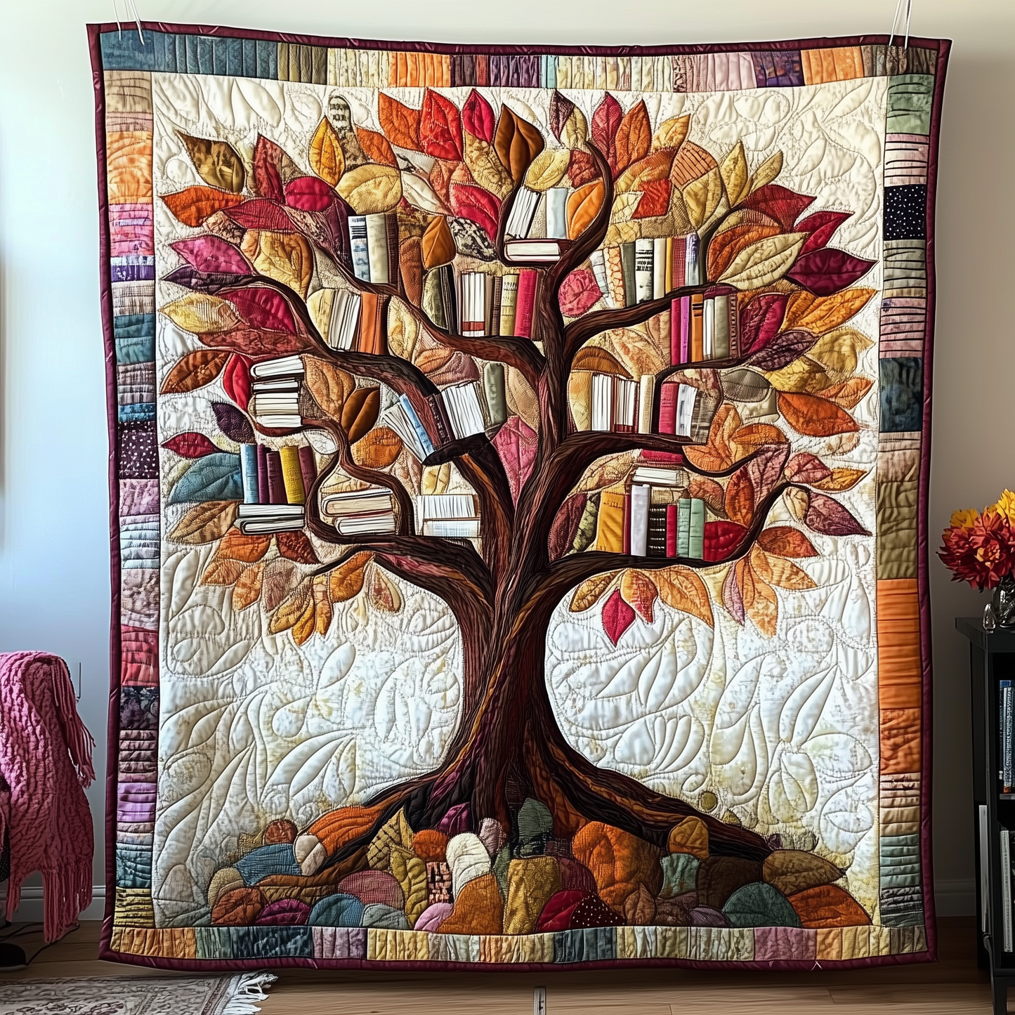 Tree of Books Quilted Blanket GFTOAB2105