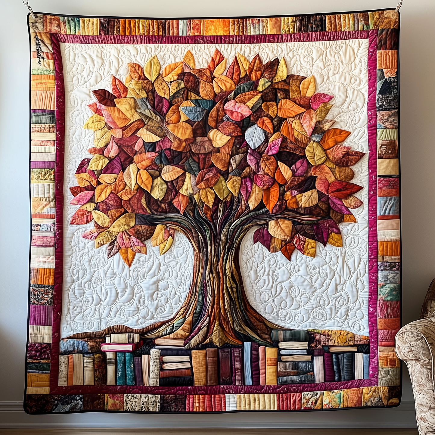 Tree of Books Quilted Blanket GFTOAB2106