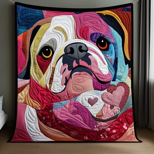 Valentine Bulldog Quilted Blanket GFTOAB2126