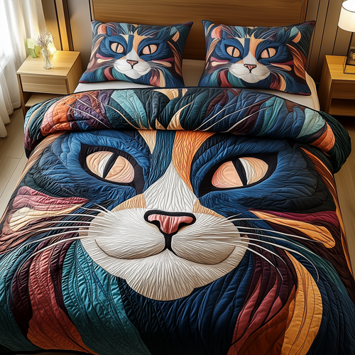 Cat 3-Piece Quilted Bedding Set GFTOAB2145