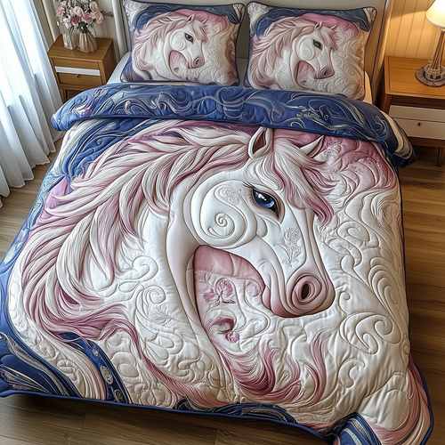 Horse 3-Piece Quilted Bedding Set GFTOAB2148
