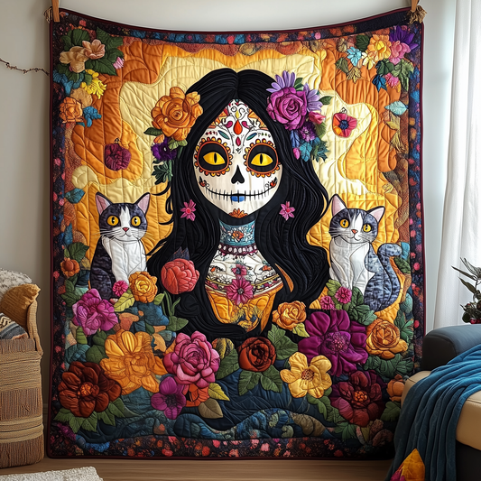 Day of the Dead Mystical Woman Quilted Blanket GFTOAB2179