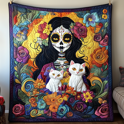 Day of the Dead Mystical Woman Quilted Blanket GFTOAB2181