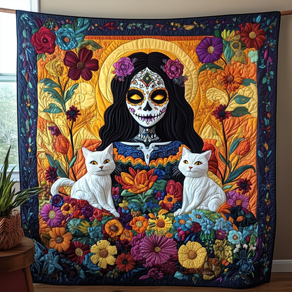 Day of the Dead Mystical Woman Quilted Blanket GFTOAB2182
