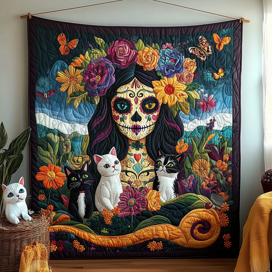 Day of the Dead Mystical Woman Quilted Blanket GFTOAB2183