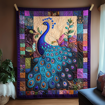 Stunning Peacock Quilted Blanket GFTOAB2218