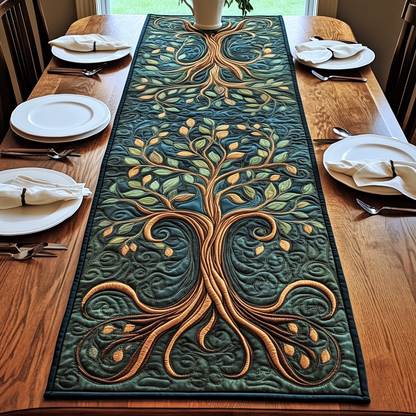 Ancient Celtic Tree Of Life Quilted Table Runner