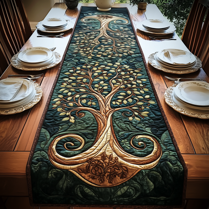 Ancient Celtic Tree Of Life Quilted Table Runner
