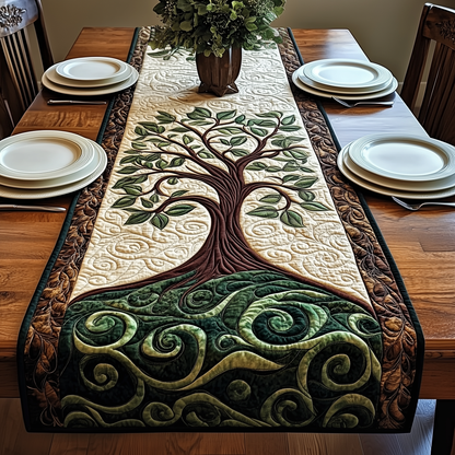 Ancient Celtic Tree Of Life Quilted Table Runner