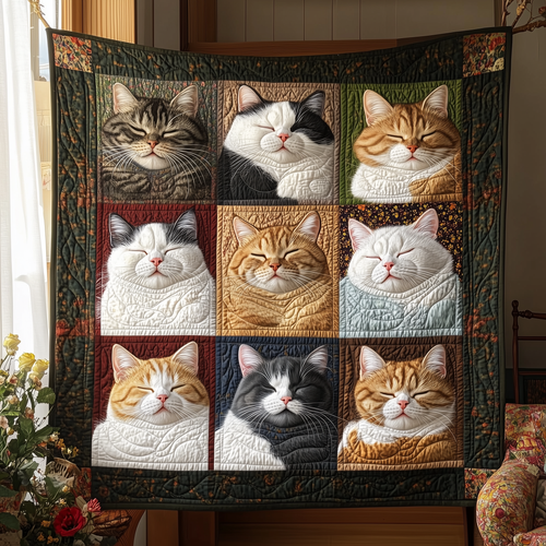 Sleeping Cat Quilted Blanket GFTOAB2402