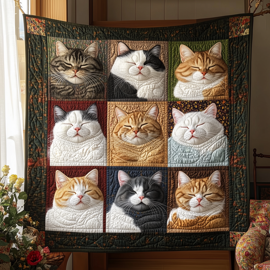 Sleeping Cat Quilted Blanket GFTOAB2402