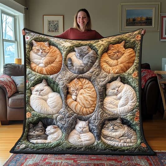 Sleeping Cat Quilted Blanket GFTOAB2405