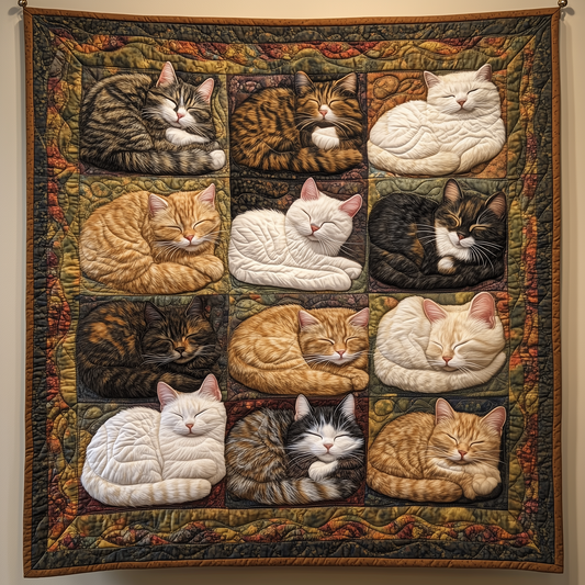 Sleeping Cat Quilted Blanket GFTOAB2406