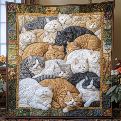 Sleeping Cat Quilted Blanket GFTOAB2407