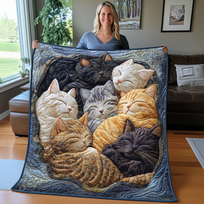 Sleeping Cat Quilted Blanket GFTOAB2408