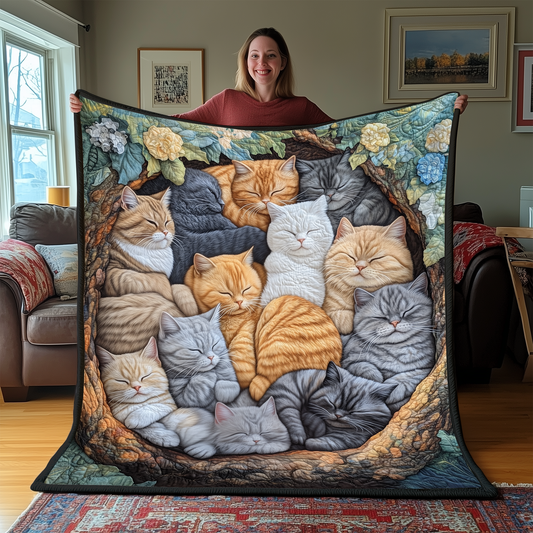 Sleeping Cat Quilted Blanket GFTOAB2412