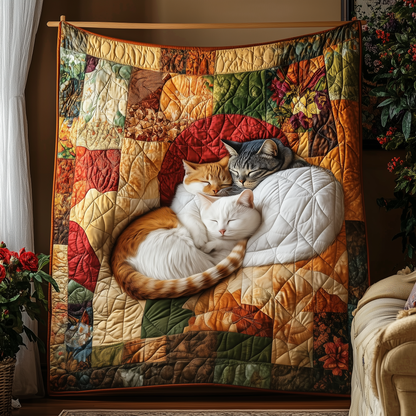 Adorable Sleeping Cat Quilted Blanket GFTOAB2434