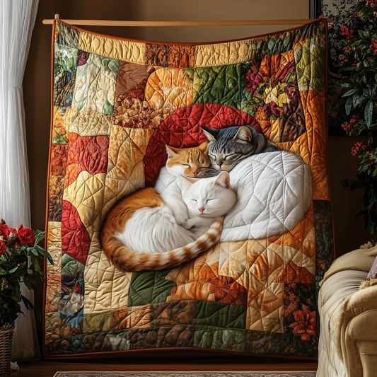 Adorable Sleeping Cat Quilted Blanket GFTOAB2434