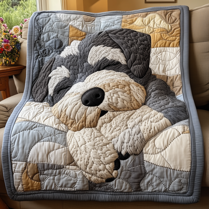Sleepy Dog Quilted Blanket