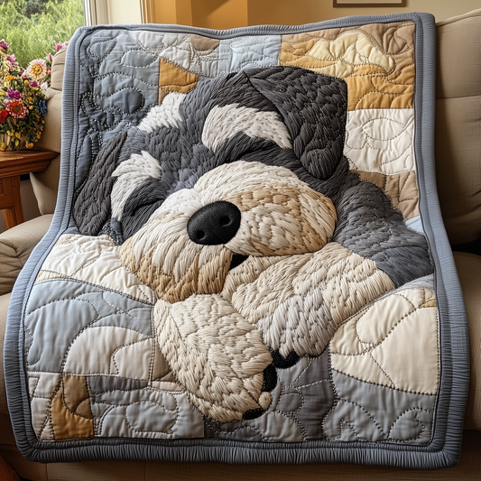 Restful Schnauzer Collection Quilted Blanket