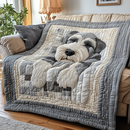 Sleepy Dog Quilted Blanket