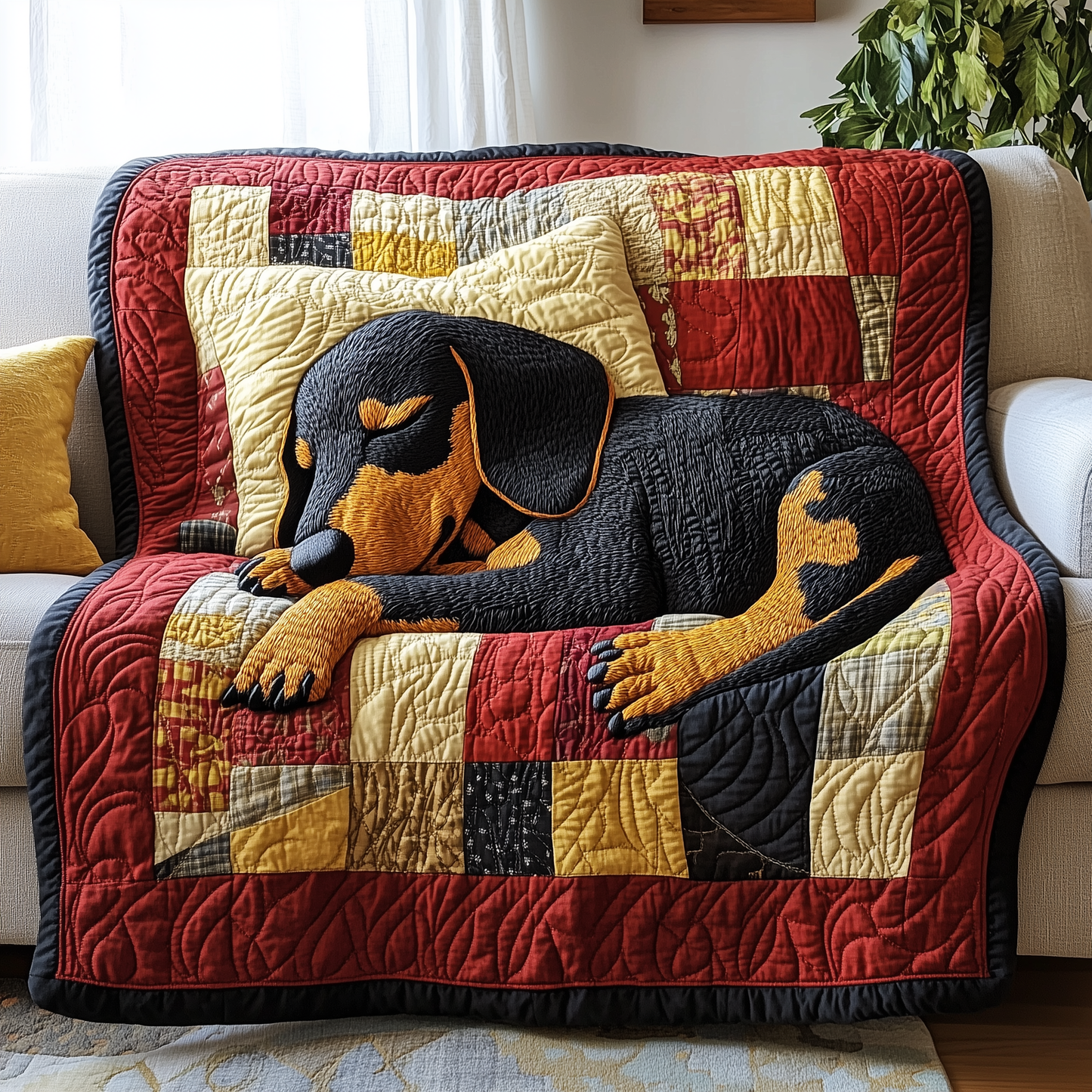 Pawfect Snooze Dachshund Quilted Blanket GFTOAB2510