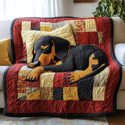 Pawfect Snooze Dachshund Quilted Blanket GFTOAB2510
