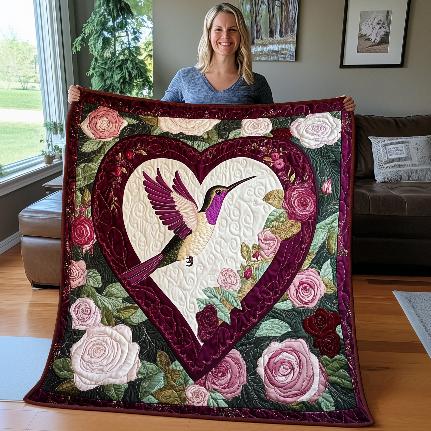 Hummingbird Love Quilted Blanket GFTOAB2555