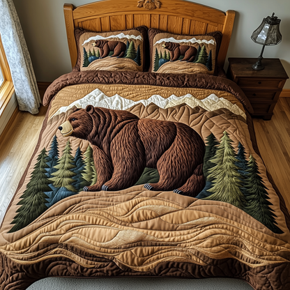 Wild Bear 3-Piece Quilted Bedding Set GFTOAB2564