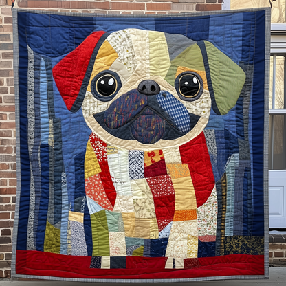 Adorable Pug Puppy Quilted Blanket GFTOAB2615