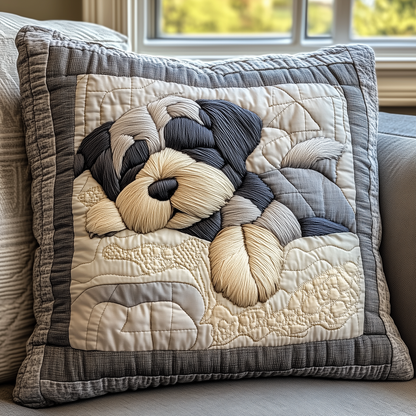 Restful Schnauzer Quilted Pillow Case GFTOAB2661