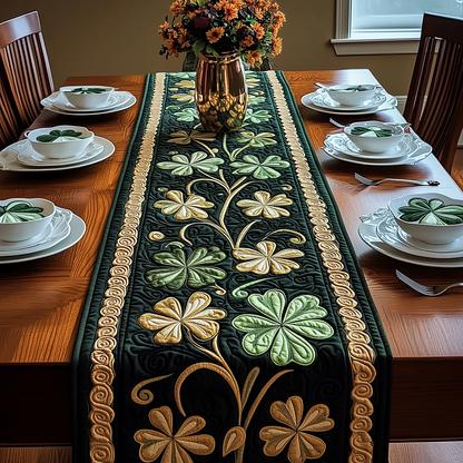 Irish Shamrock Quilted Table Runner