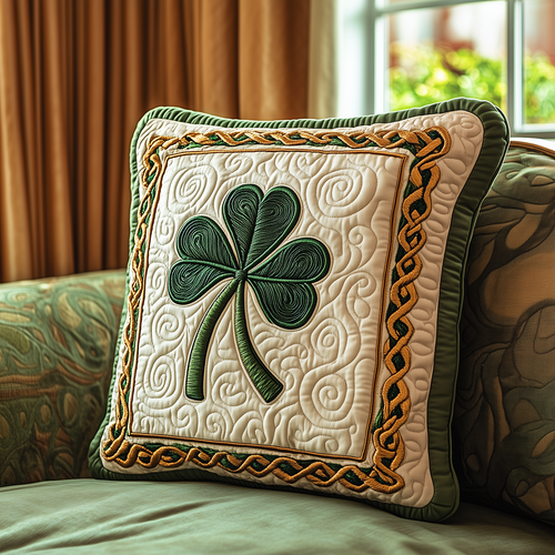 Irish Shamrock Quilted Pillow Case GFTOAB2707
