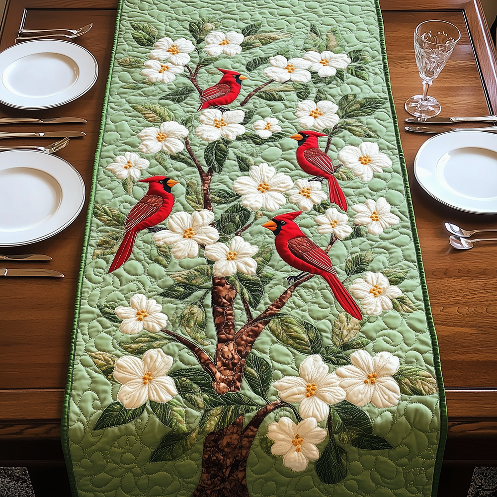 Spring Cardinals Quilted Table Runner GFTOAB2722