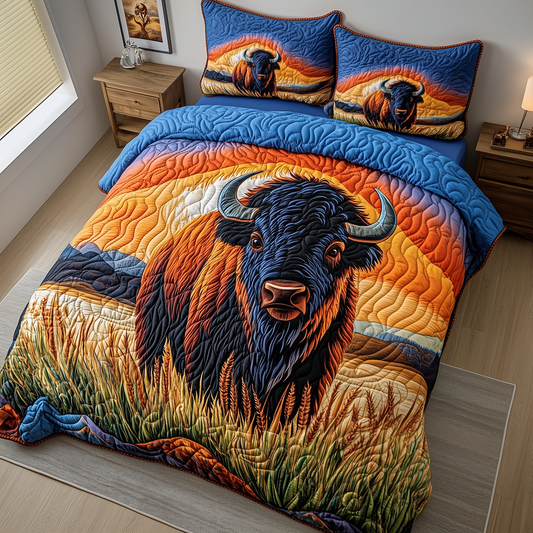 Grassland Guardian 3-Piece Quilted Bedding Set GFTOAB2750