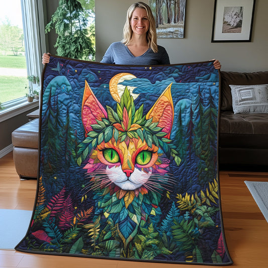 Mystic Forest Cat Quilted Blanket GFTOAB3138